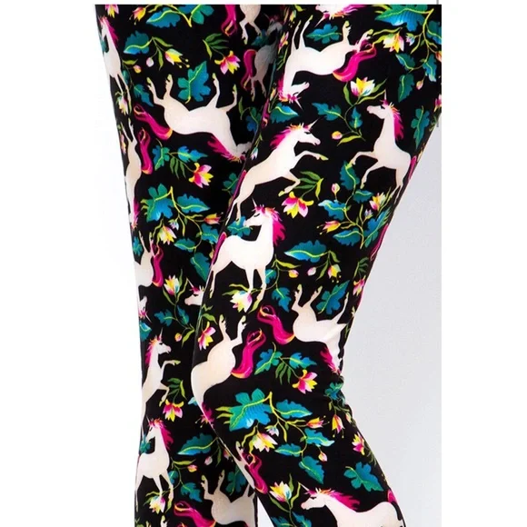 Unicorn Print Soft Stretch Leggings NWT - Picture 3 of 5